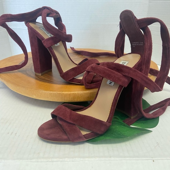 Steve Madden Christey Lace Up Leather Heel in Brandy Wine - Picture 5 of 15